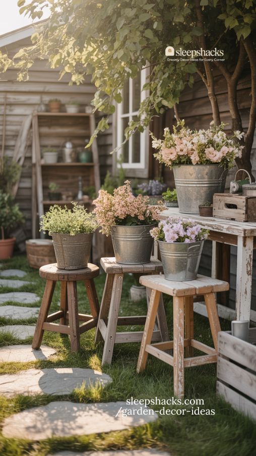 Rustic Garden Decor With Vintage Charm and Warm Character