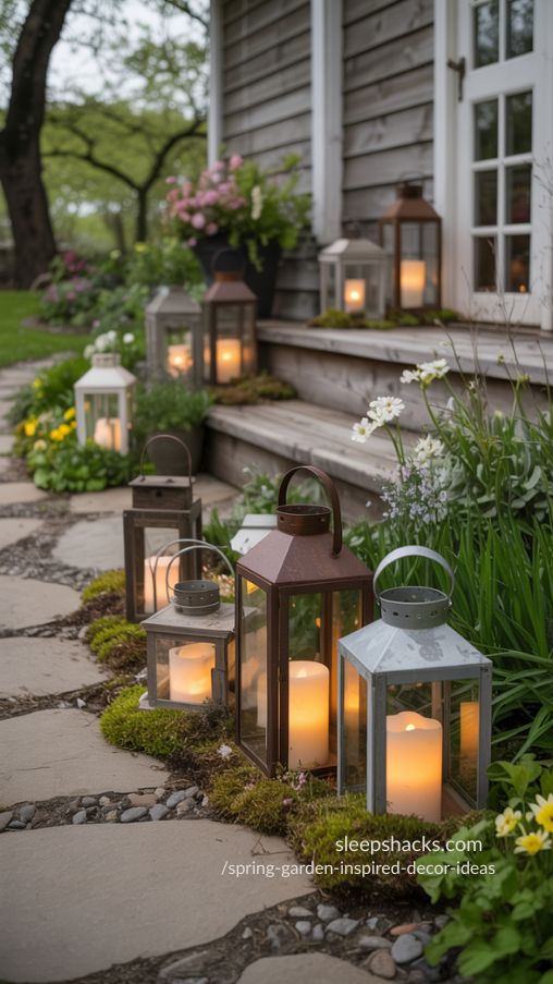 Rustic Garden Lantern Clusters – Magical Spring Outdoor Decor