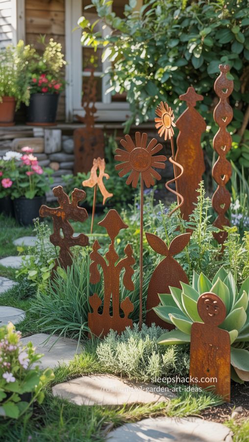 rusty-metal-garden-art-ideas