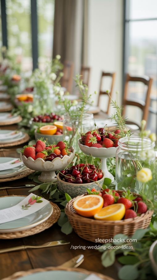 Seasonal Fruit Accents for Fresh Spring Wedding Tables