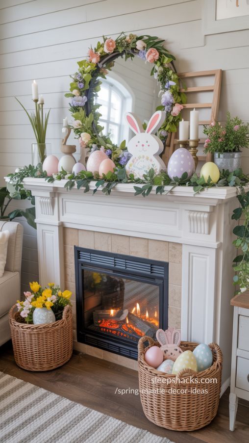Seasonal Themes and Holiday Adaptations for Spring Mantels | Easter and Garden-Inspired Styling