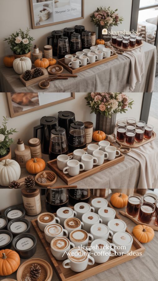 Seasonal Wedding Coffee Bar Ideas