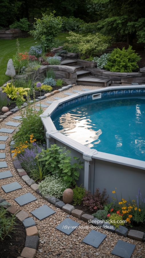 Secret Garden Backyard Pool with Creative Landscaping