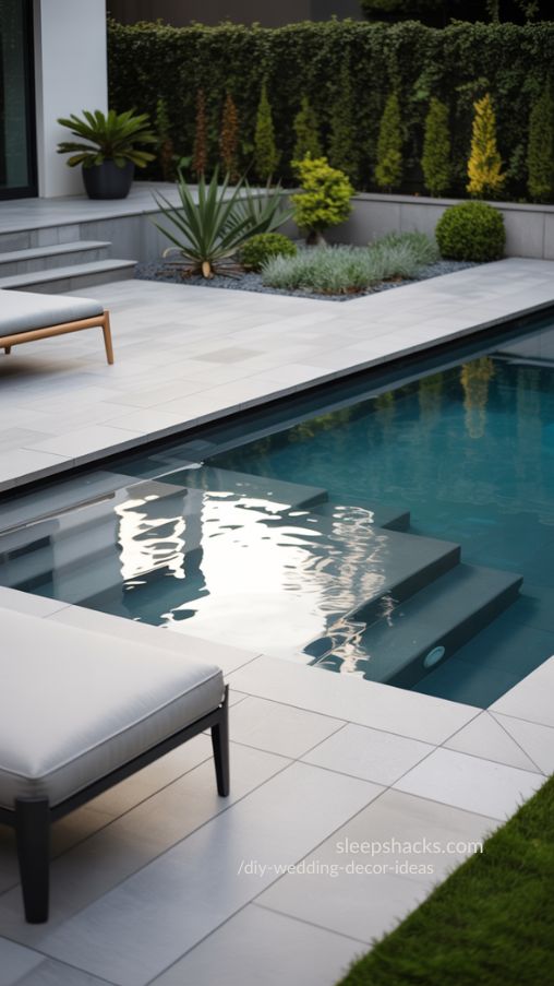 Serene Minimalist Backyard Pool with Modern Design