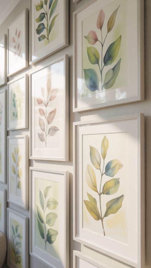 Soft Watercolor Botanical Prints for Serene Spring Wall Art