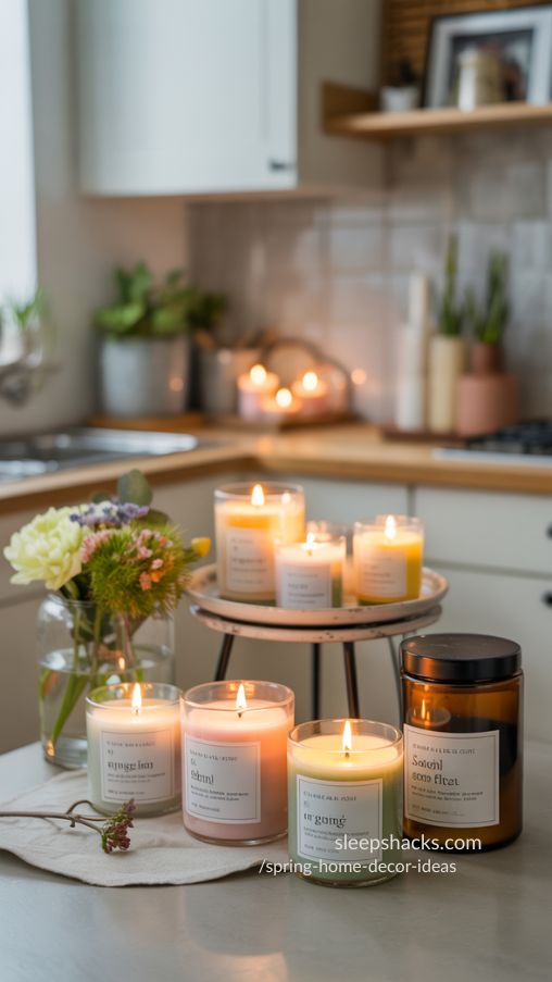 Spring Home Decor Ideas with Candles and Fresh Scents