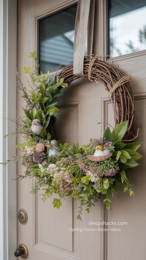 Spring Home Decor Ideas with DIY Front Door Wreaths