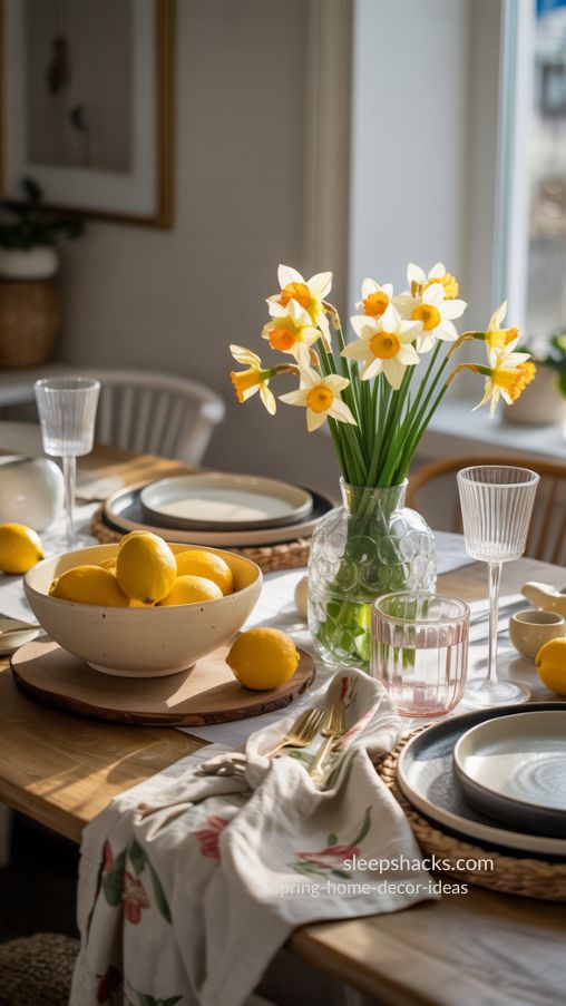 Spring Home Decor Ideas with Fresh Seasonal Table Settings