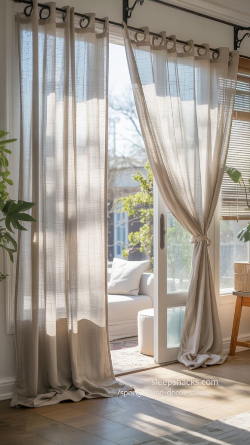 Spring Home Decor Ideas with Light Sheer Curtains