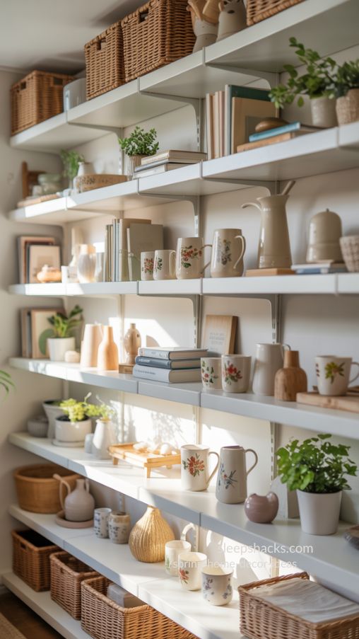 Spring Home Decor Ideas with Styled Open Shelving