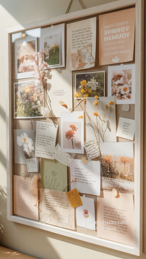 Spring Memory Collage Shadowbox for Personal Spring Wall Art