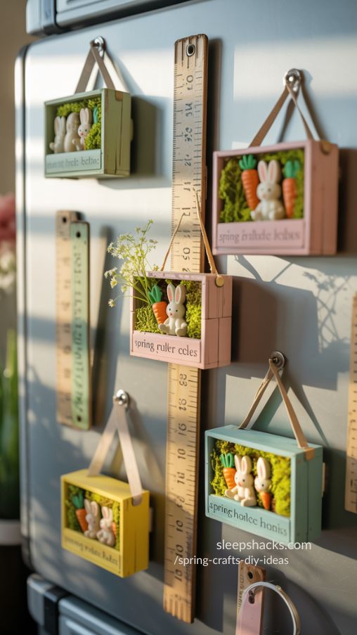 Spring Ruler Box Magnets DIY Home Decor