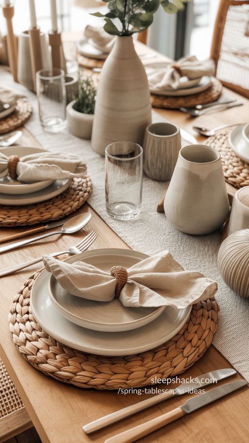 Spring Tablescapes Ideas Featuring Layered Textures