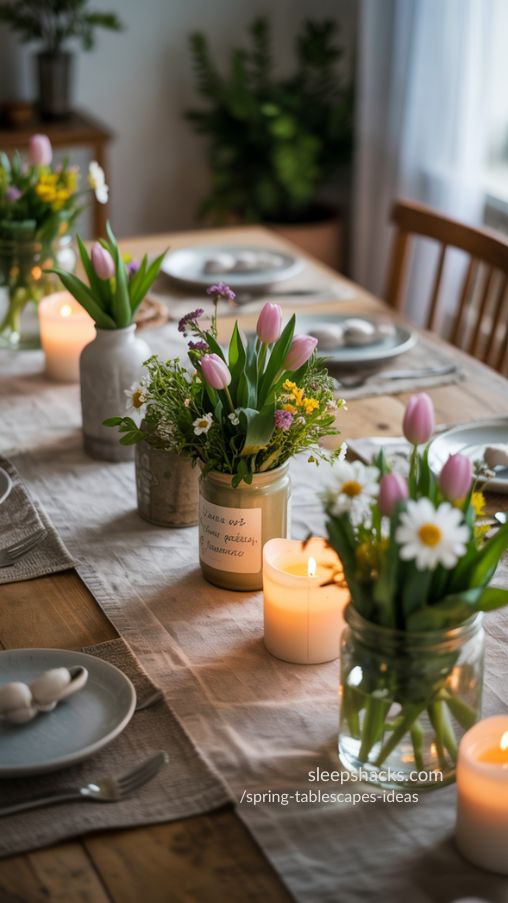 Spring Tablescapes Ideas Using DIY Centerpieces