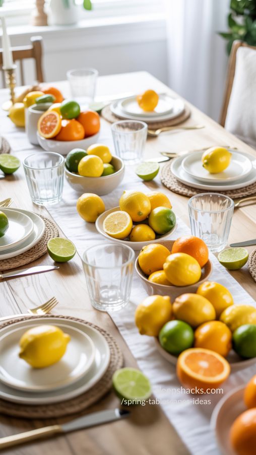 Spring Tablescapes Ideas with Citrus Accents