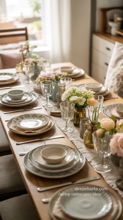 Spring Tablescapes Ideas with Vintage Charm