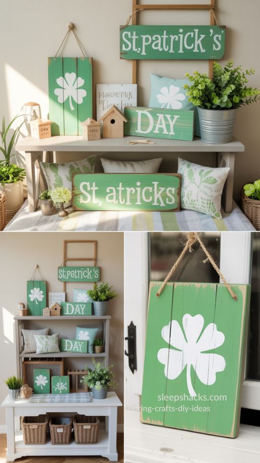 Stenciled St. Patrick’s Day Signs Spring DIY Home Decor