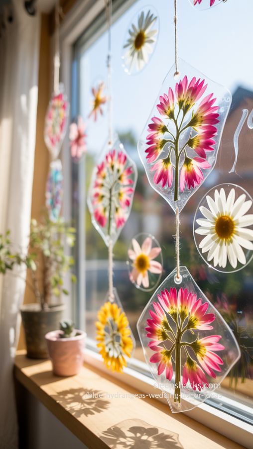 Sun-Kissed Pressed Flower Suncatchers for Bright and Cheerful Home Decor