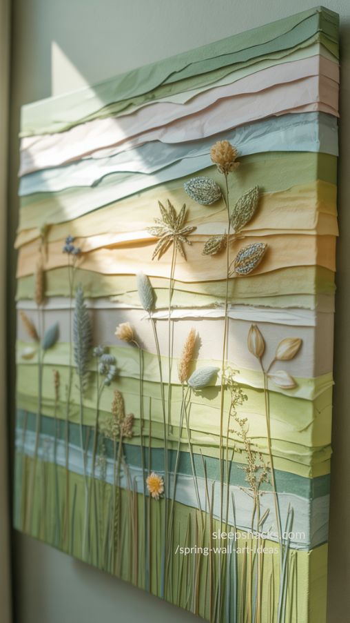 Textured Meadow Canvas for Artistic Spring Wall Art
