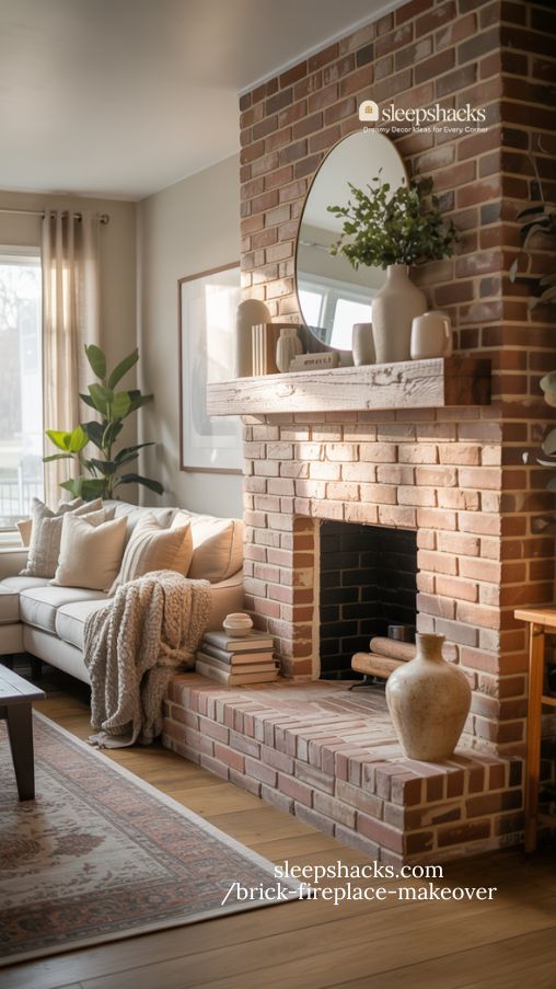 Transform Your Living Room with a Stunning Brick Fireplace Makeover