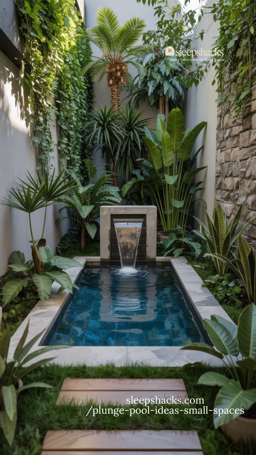 Tropical Green Oasis Plunge Pool for Small Backyards