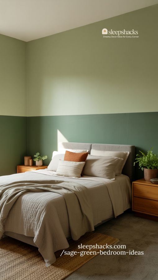 Two-Tone Sage Green Walls