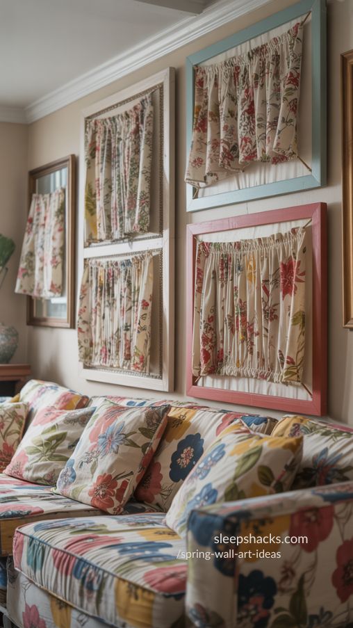 Upcycled Fabric Wall Art for Colorful and Sustainable Spring Decor