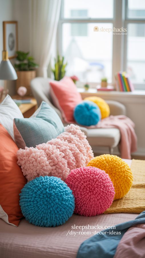 Vibrant Pom-Pom Pillows