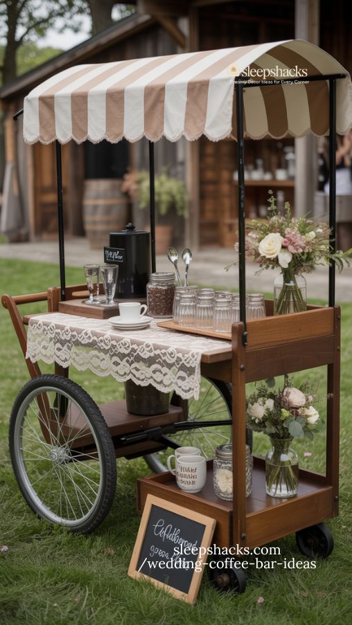 Vintage Espresso Cart Wedding Coffee Bar Ideas