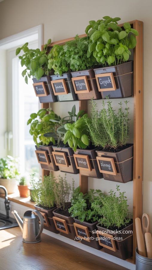 Wall-Mounted Herb Planter Box for Kitchen