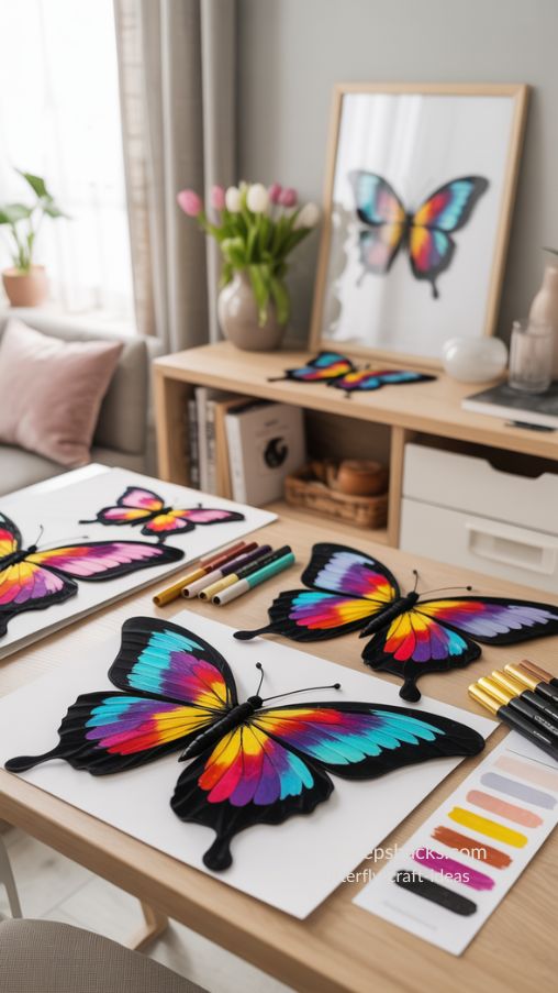 Watercolor Velvet Art Butterflies for Vibrant Spring Wall Decor