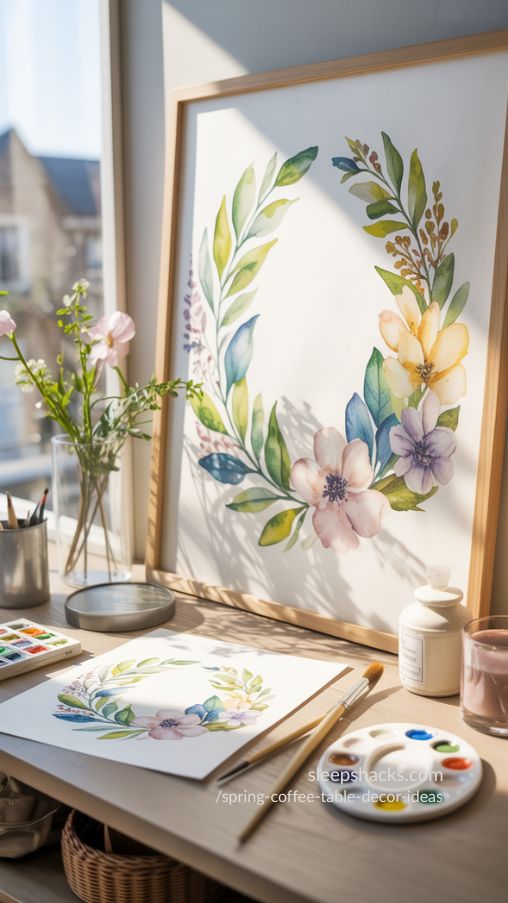 Watercolor Wreath Illustrations for Timeless Spring Botanical Decor