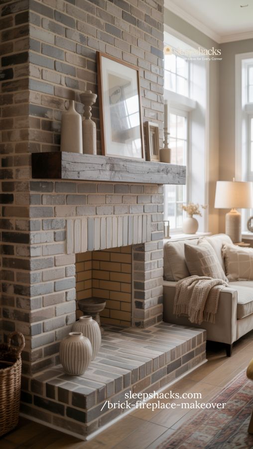 Whitewashed Brick Fireplace Ideas for a Fresh Modern Living Room