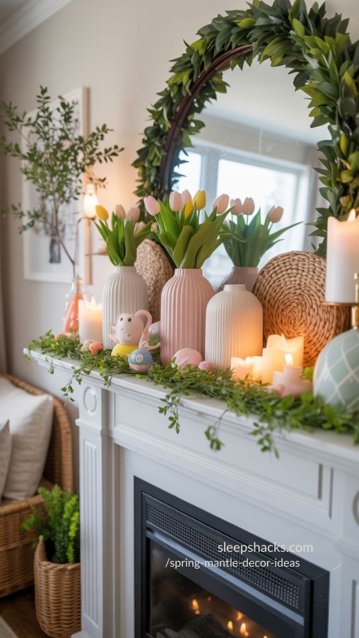 Why Spring Mantle Decor is a Must-Try This Season | Bright, Fresh, and Inviting Fireplace Styling