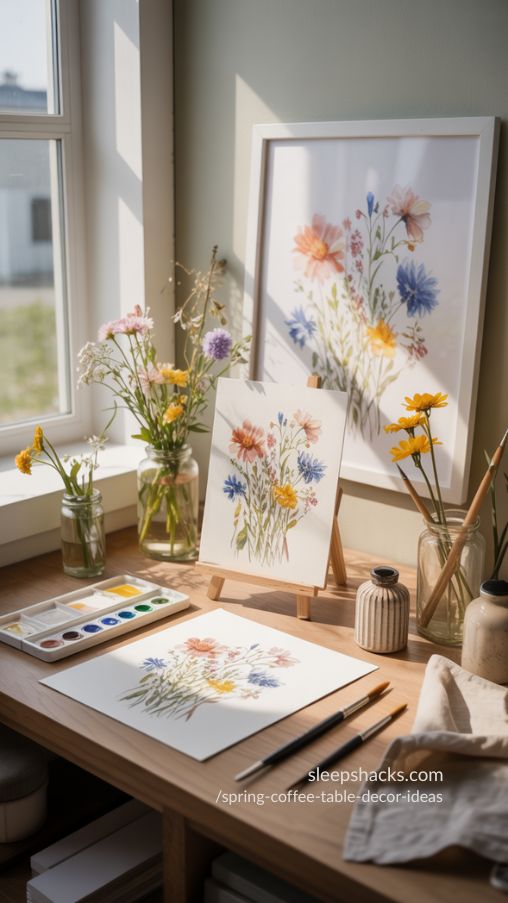 Wildflower Watercolor Arrangements for Soft Spring Botanical Wall Art