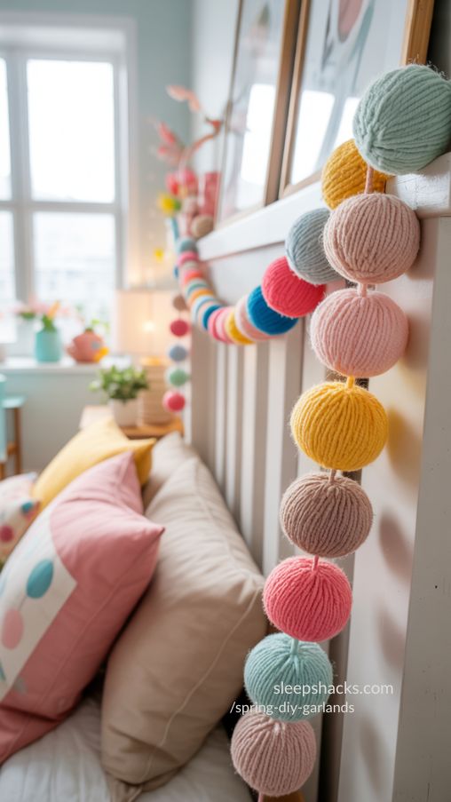 Yarn Ball Garland Adding Whimsical Spring Charm to Any Room