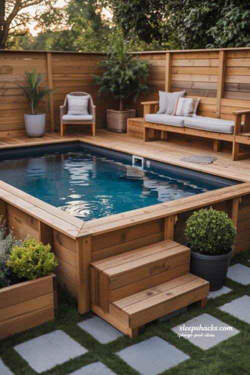Above-Ground Plunge Pool Ideas for Small and Uneven Backyards