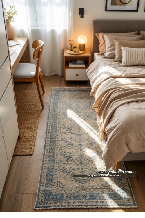 Accent Rug Ideas to Define Zones in Small Bedrooms