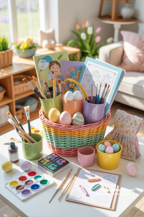 Art and Craft Easter Basket Ideas for Kids with Creative Supplies