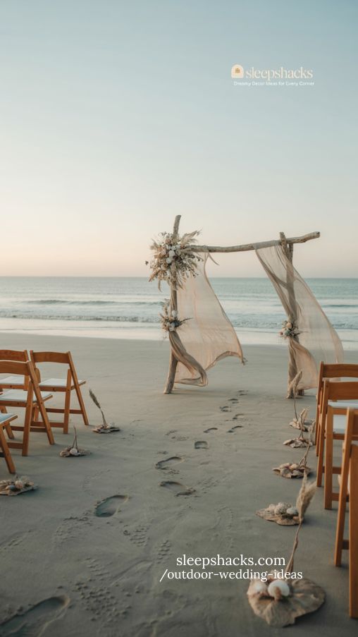 Barefoot Elegance Beach Wedding Ceremony at Sunset