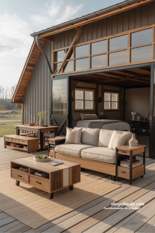 Barndominium Interior with Multi Functional Furniture