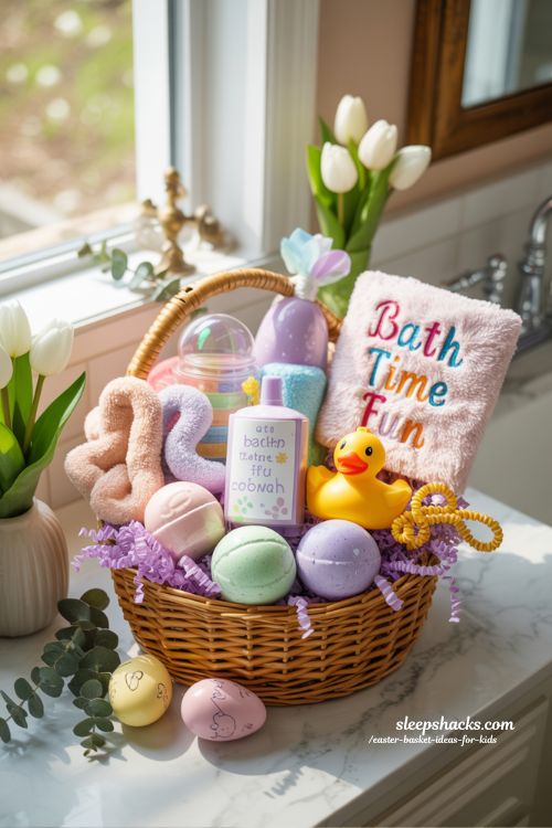 Bath and Self-Care Easter Basket Ideas for Kids with Fun Playful Gifts
