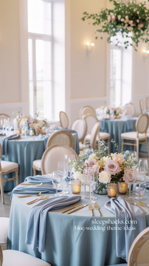 Blue and Blush Wedding Theme for Soft Romantic Contrast
