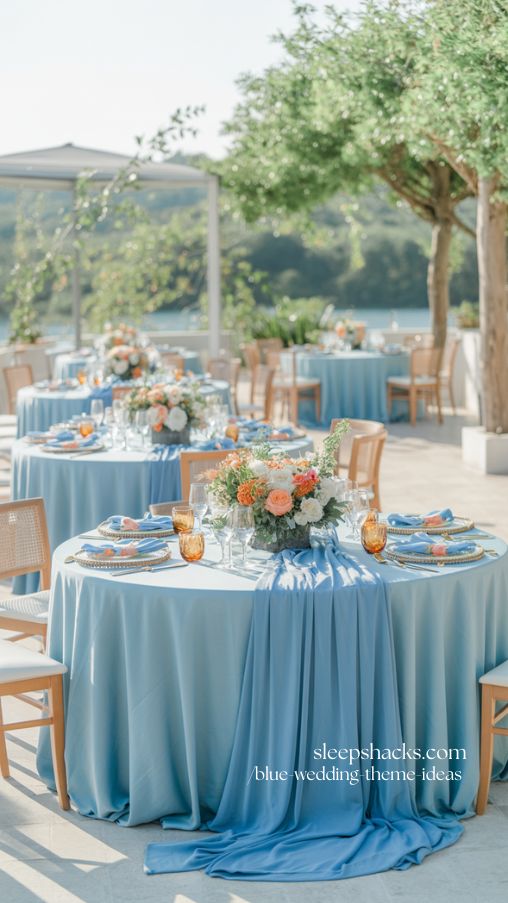 Blue and Coral Wedding Theme for Bright Summer Joy