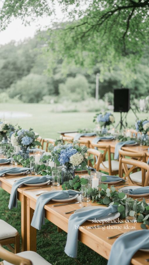 Blue and Green Wedding Theme for Natural Garden Elegance