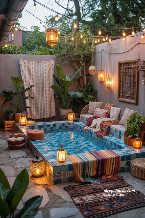 Bohemian Plunge Pool Ideas for Small Backyards