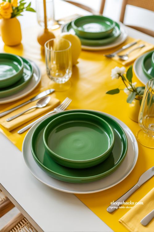 Bold Color Spring Table Decor Modern