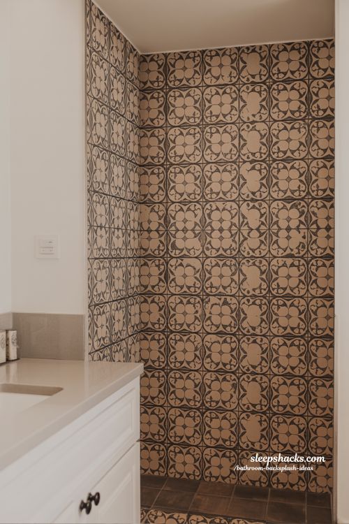 Bold Patterned Ceramic Tile Bathroom Backsplash Ideas for a Statement Look