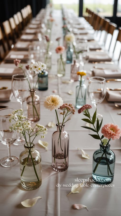 Bud Vase Collection Wedding Centerpieces