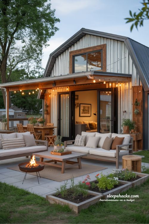 Budget Friendly Barndominium Outdoor Living Area